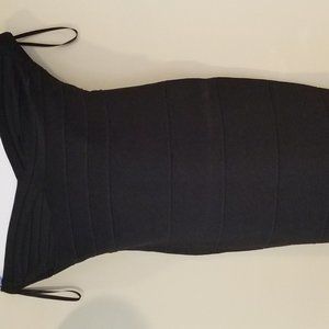 Herve Leger Dress Black  Strapless Bandage Dress M
